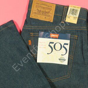 Vintage Levis 505 Jeans Mens 36 Blue Orange Tab Raw Denim 80s Canada New Flaw